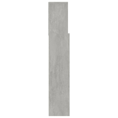 Concrete Grey Headboard Cabinet - 120x19x103.5 cm Stylish Storage