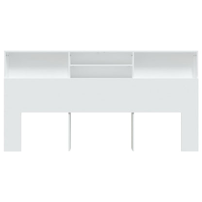 White Headboard Cabinet, MDF 200x19x103.5 cm - Stylish Storage Solution
