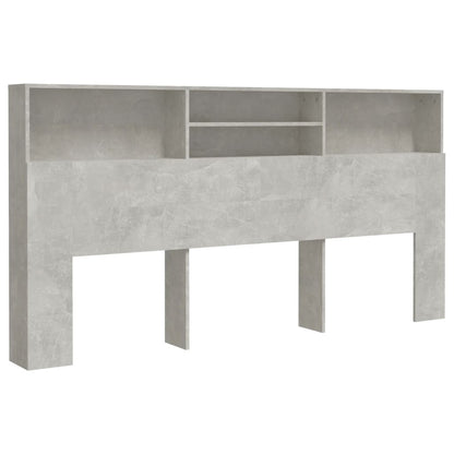 Concrete Grey Headboard Cabinet, 200x19x103.5 cm - Modern Style