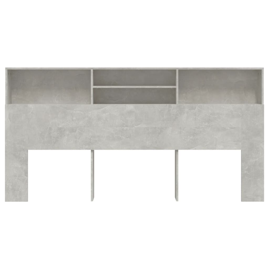 Concrete Grey Headboard Cabinet, 200x19x103.5 cm - Modern Style