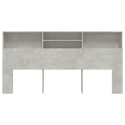Concrete Grey Headboard Cabinet, 200x19x103.5 cm - Modern Style