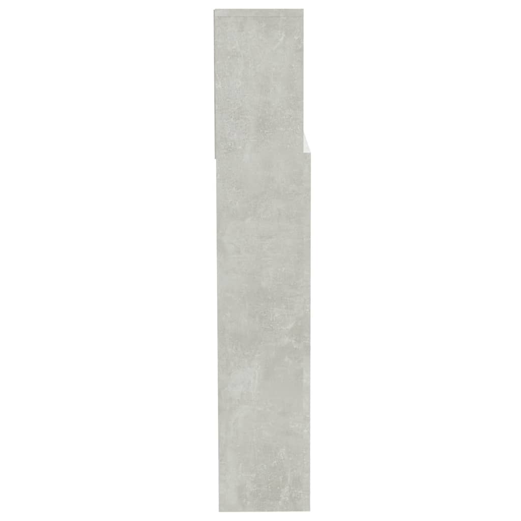 Concrete Grey Headboard Cabinet, 200x19x103.5 cm - Modern Style