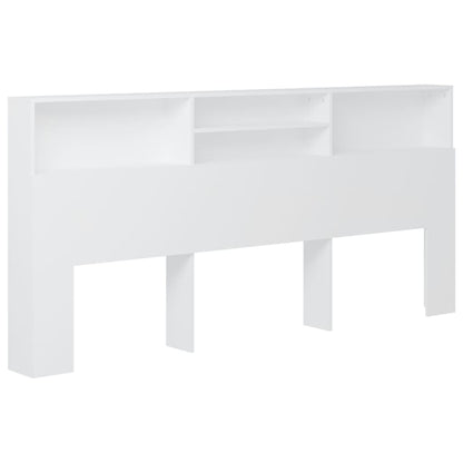 White Headboard Cabinet - 220x19x103.5 cm - Sleek Storage Solution