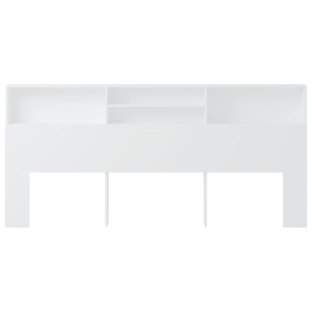 White Headboard Cabinet - 220x19x103.5 cm - Sleek Storage Solution