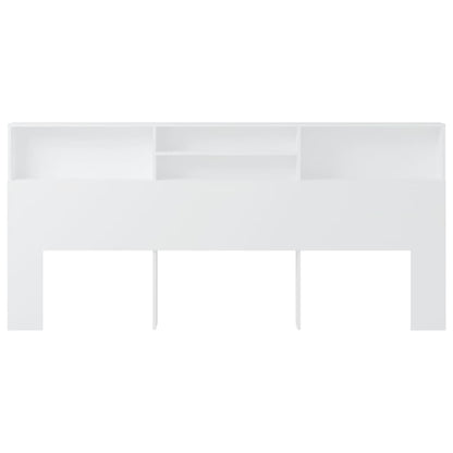 White Headboard Cabinet - 220x19x103.5 cm - Sleek Storage Solution