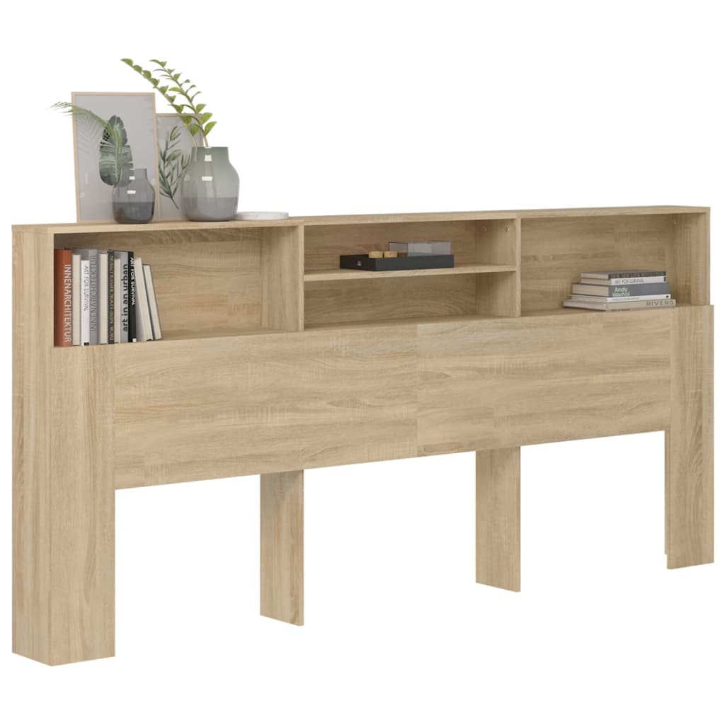 Sonoma Oak Headboard Cabinet - 220x19x103.5 cm - Stylish Storage Solution
