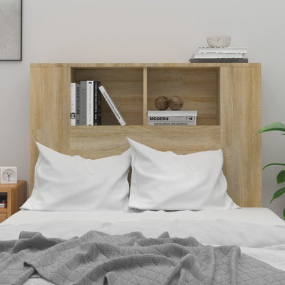 Sonoma Oak Headboard Cabinet - Stylish Storage, 100x18.5x104.5 cm