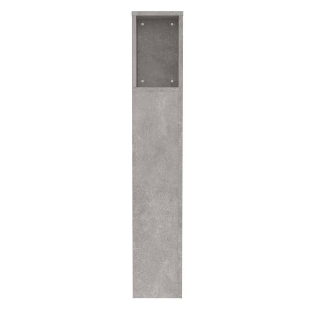Concrete Grey Headboard Cabinet - 100x18.5x104.5 cm, Modern Design