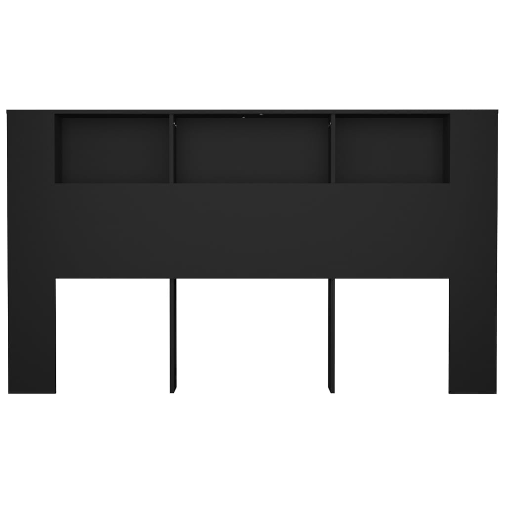 Sleek Black Headboard Cabinet 180x18.5x104.5 cm - Stylish & Functional