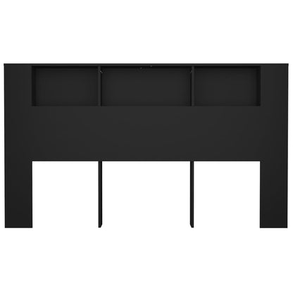 Sleek Black Headboard Cabinet 180x18.5x104.5 cm - Stylish & Functional