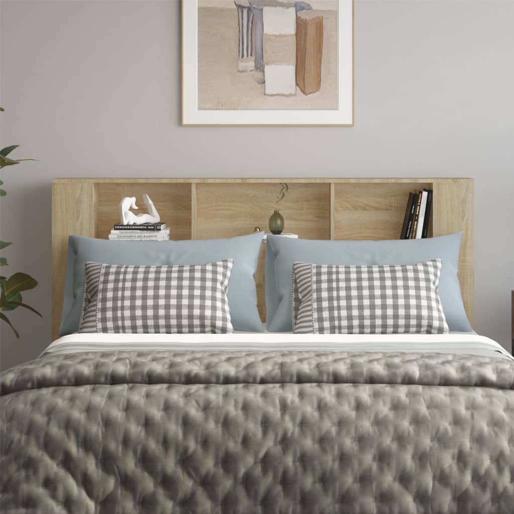 Sonoma Oak Headboard Cabinet 180x18.5x104.5 cm - Stylish & Functional