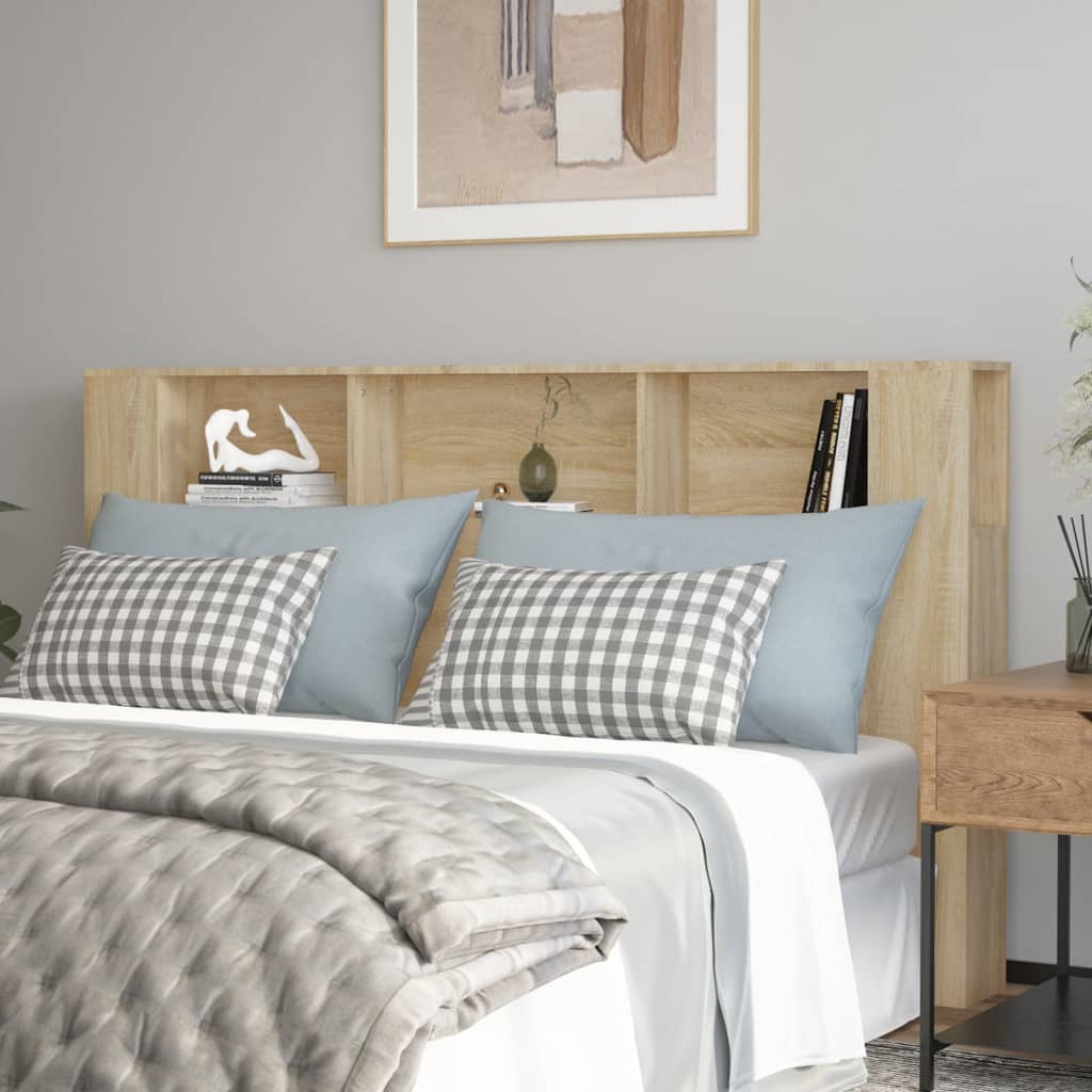 Sonoma Oak Headboard Cabinet 180x18.5x104.5 cm - Stylish & Functional
