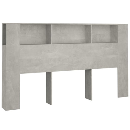 Concrete Grey Headboard Cabinet - 180x18.5x104.5 cm, Stylish & Functional