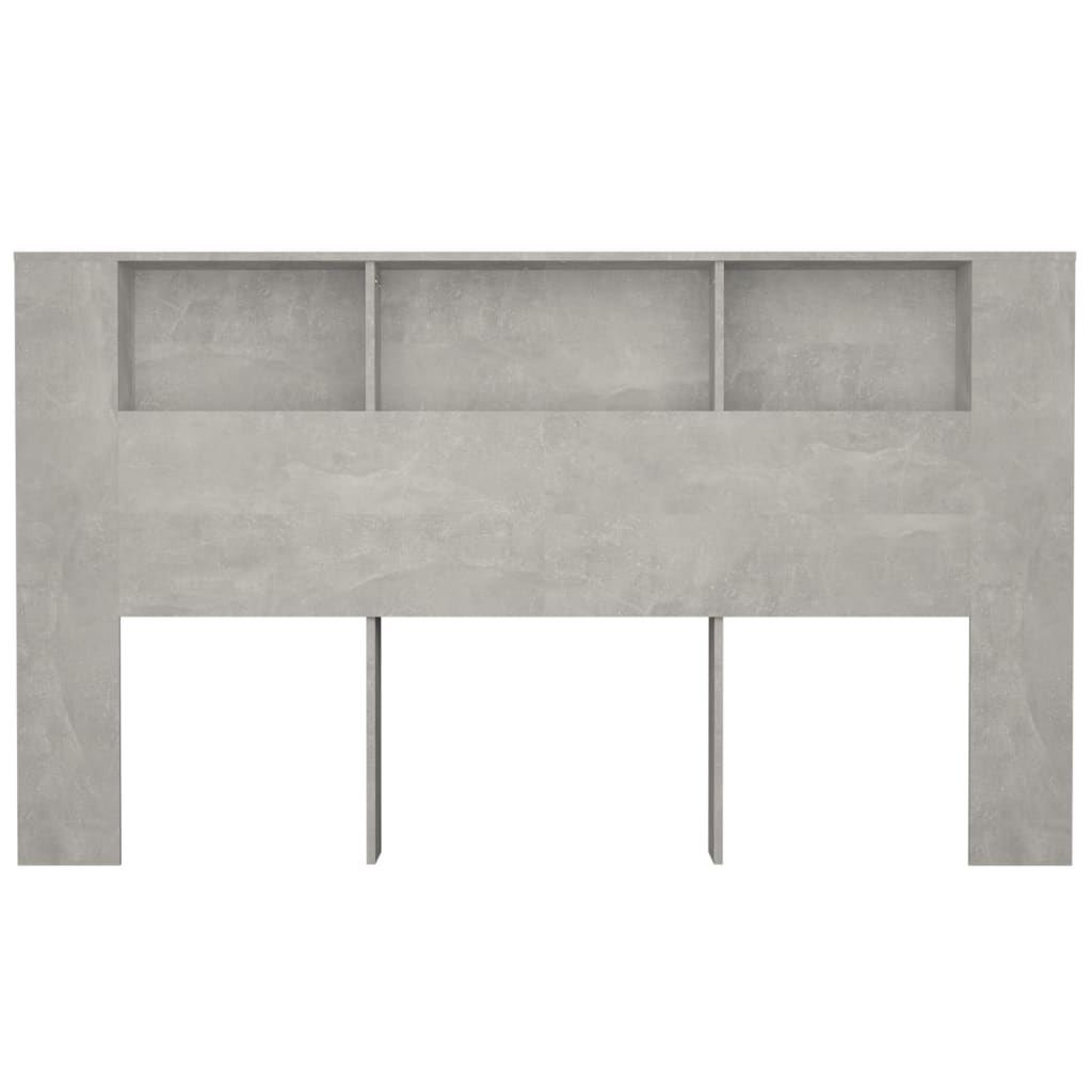 Concrete Grey Headboard Cabinet - 180x18.5x104.5 cm, Stylish & Functional