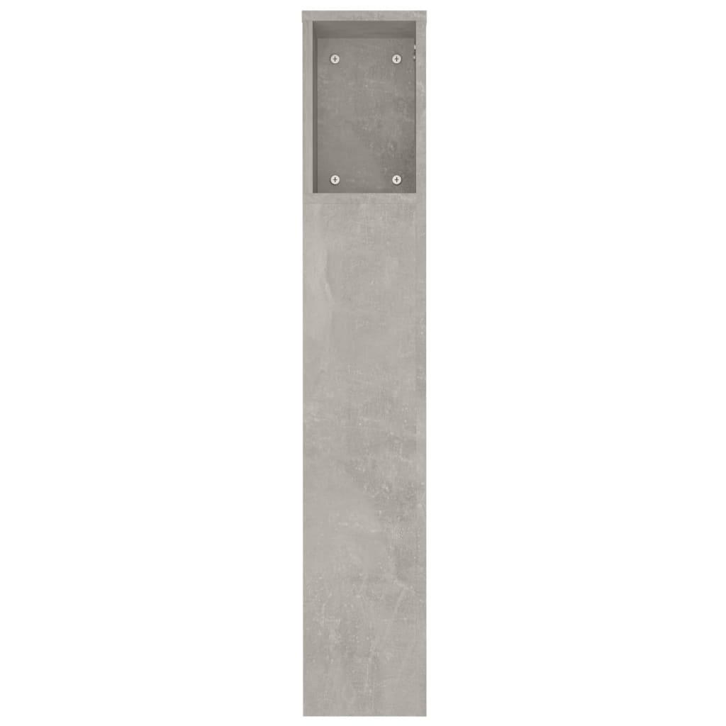 Concrete Grey Headboard Cabinet - 180x18.5x104.5 cm, Stylish & Functional