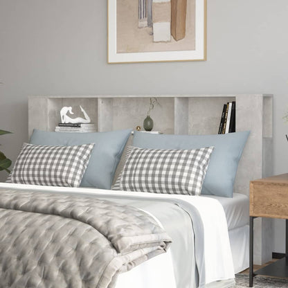 Concrete Grey Headboard Cabinet - 180x18.5x104.5 cm, Stylish & Functional