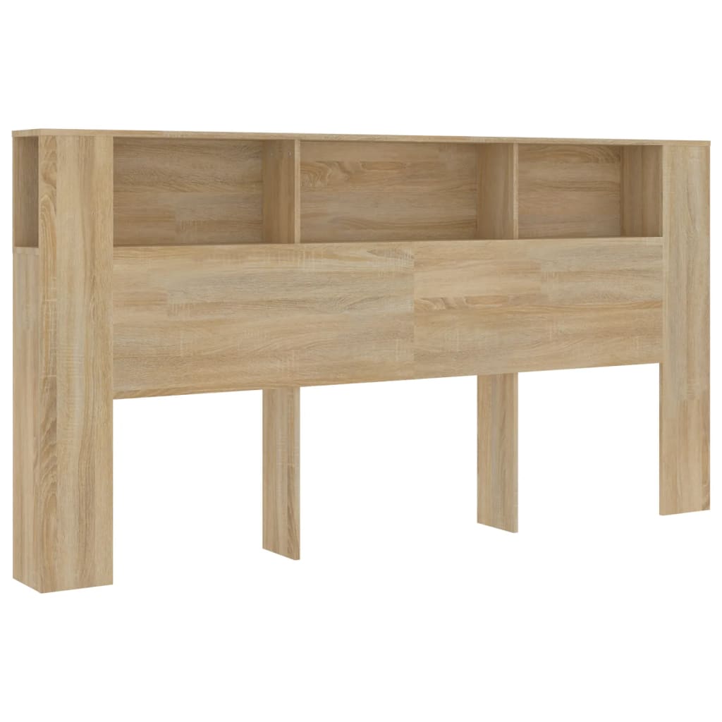 Sonoma Oak Headboard Cabinet, 200cm x 18.5cm x 104.5cm - Stylish Storage