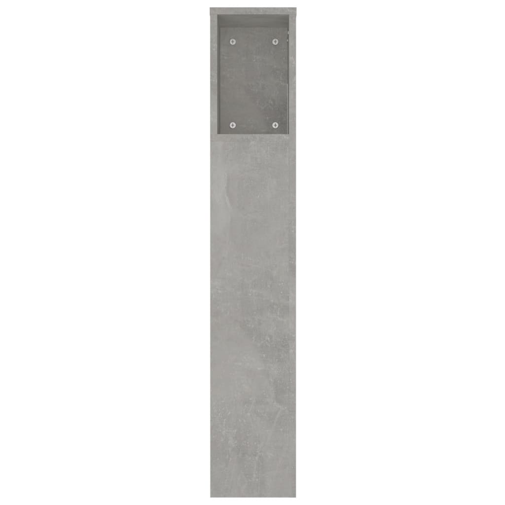 Concrete Grey Headboard Cabinet - 220x18.5x104.5 cm, Stylish Storage