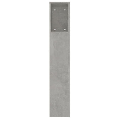 Concrete Grey Headboard Cabinet - 220x18.5x104.5 cm, Stylish Storage