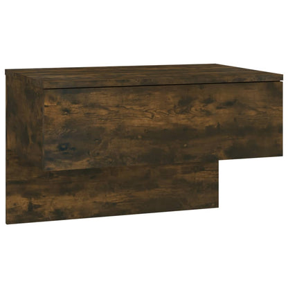 Smoked Oak Wall-Mounted Bedside Cabinet - Stylish & Space-Saving