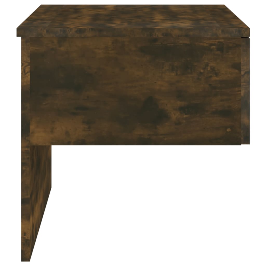 Smoked Oak Wall-Mounted Bedside Cabinet - Stylish & Space-Saving