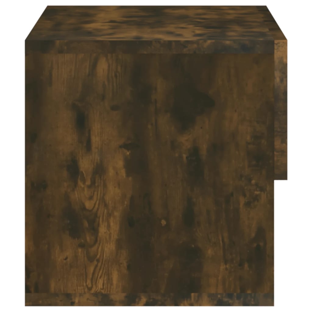 Smoked Oak Wall-Mounted Bedside Cabinets 2pcs - Modern Style