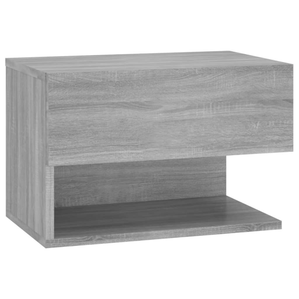 Grey Sonoma Wall-Mounted Bedside Cabinet - Stylish & Space-Saving