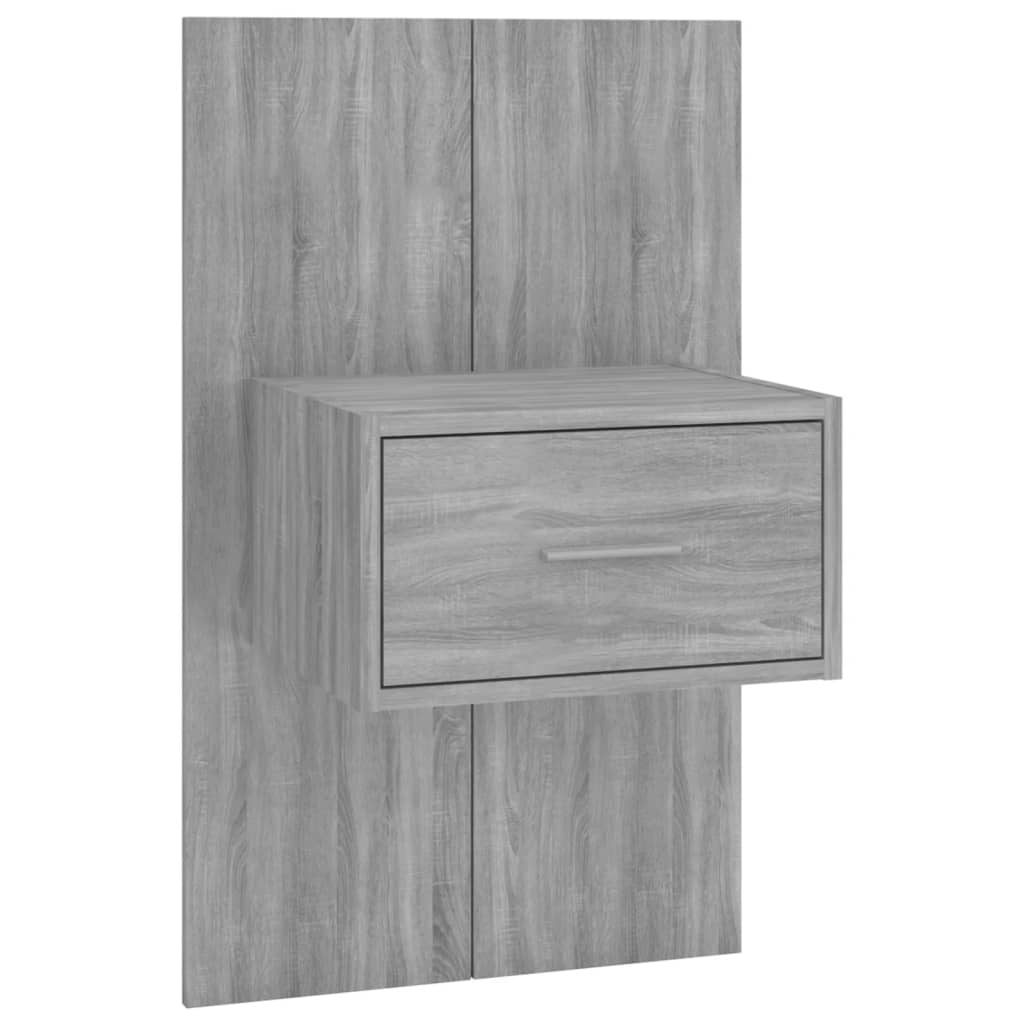 Grey Sonoma Wall-Mounted Bedside Cabinet - Stylish & Space-Saving