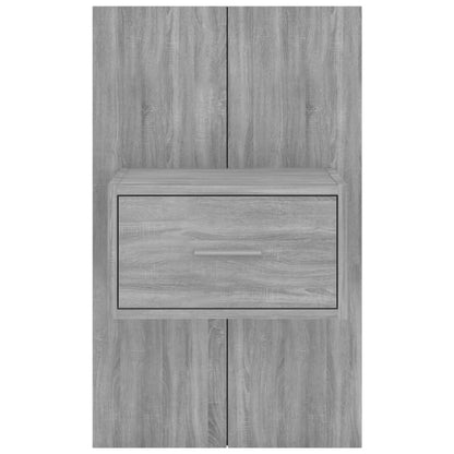 Grey Sonoma Wall-Mounted Bedside Cabinet - Stylish & Space-Saving