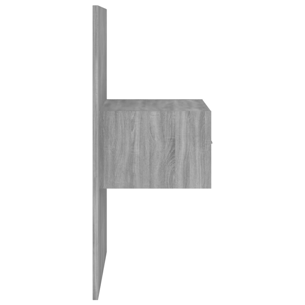 Grey Sonoma Wall-Mounted Bedside Cabinet - Stylish & Space-Saving