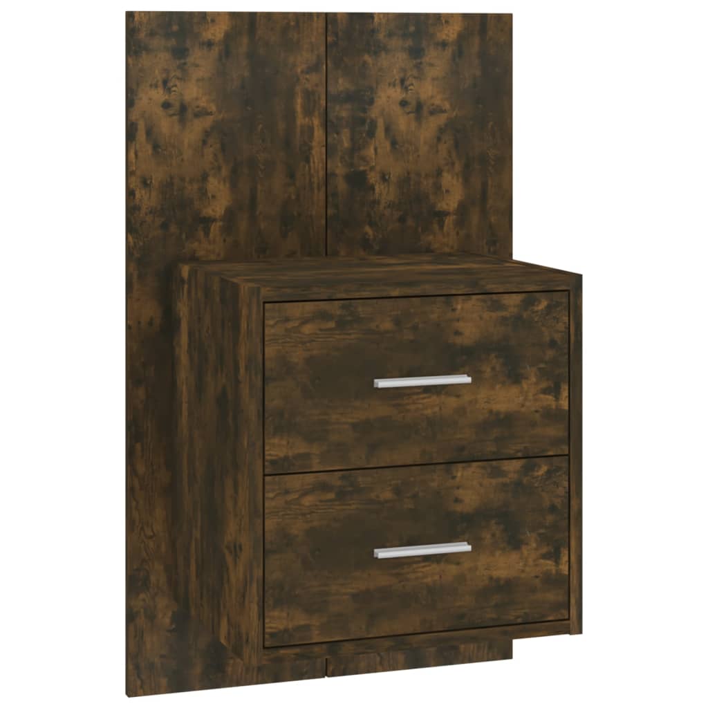 Smoked Oak Wall-Mounted Bedside Cabinet - Sleek & Stylish Storage