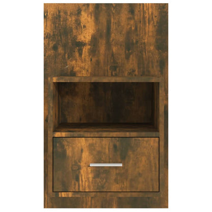 Smoked Oak Wall-Mounted Bedside Cabinet: Stylish & Space-Saving