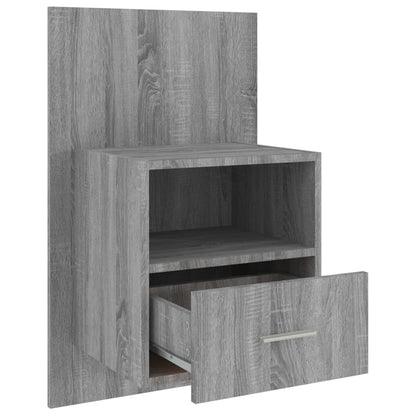 Grey Sonoma Wall-Mounted Bedside Cabinet - Stylish & Space-Saving