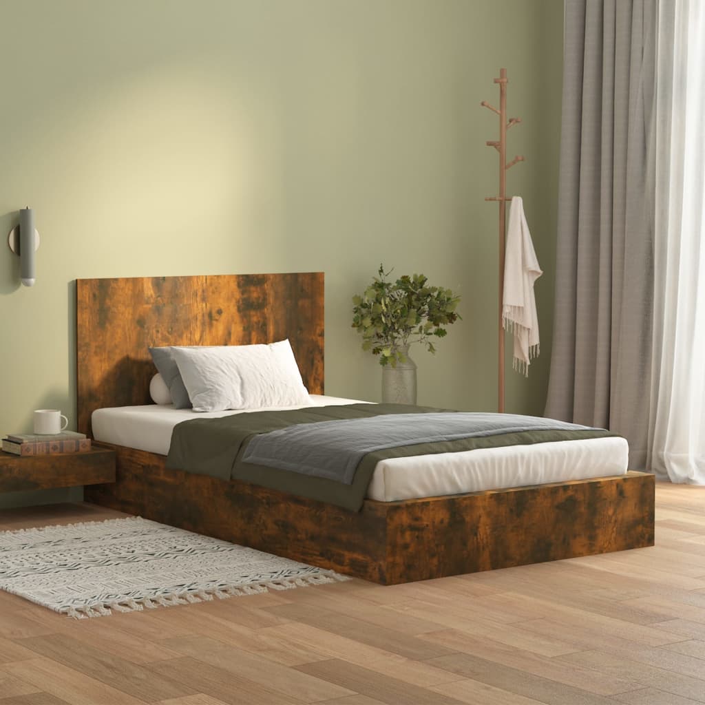 Smoked Oak Bed Headboard 120x1.5x80 cm - Engineered Wood