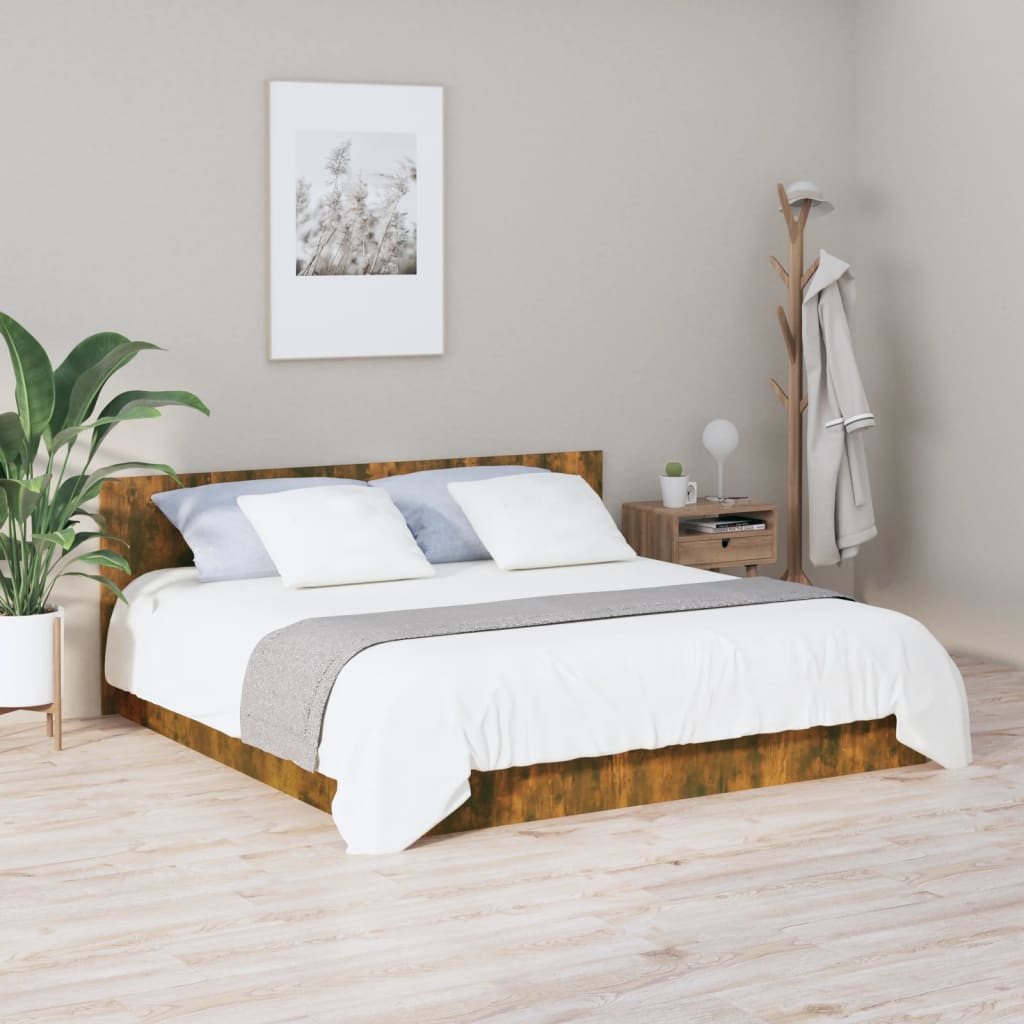 Smoked Oak Bed Headboard 200x1.5x80 cm in Engineered Wood