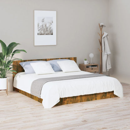 Smoked Oak Bed Headboard 200x1.5x80 cm in Engineered Wood