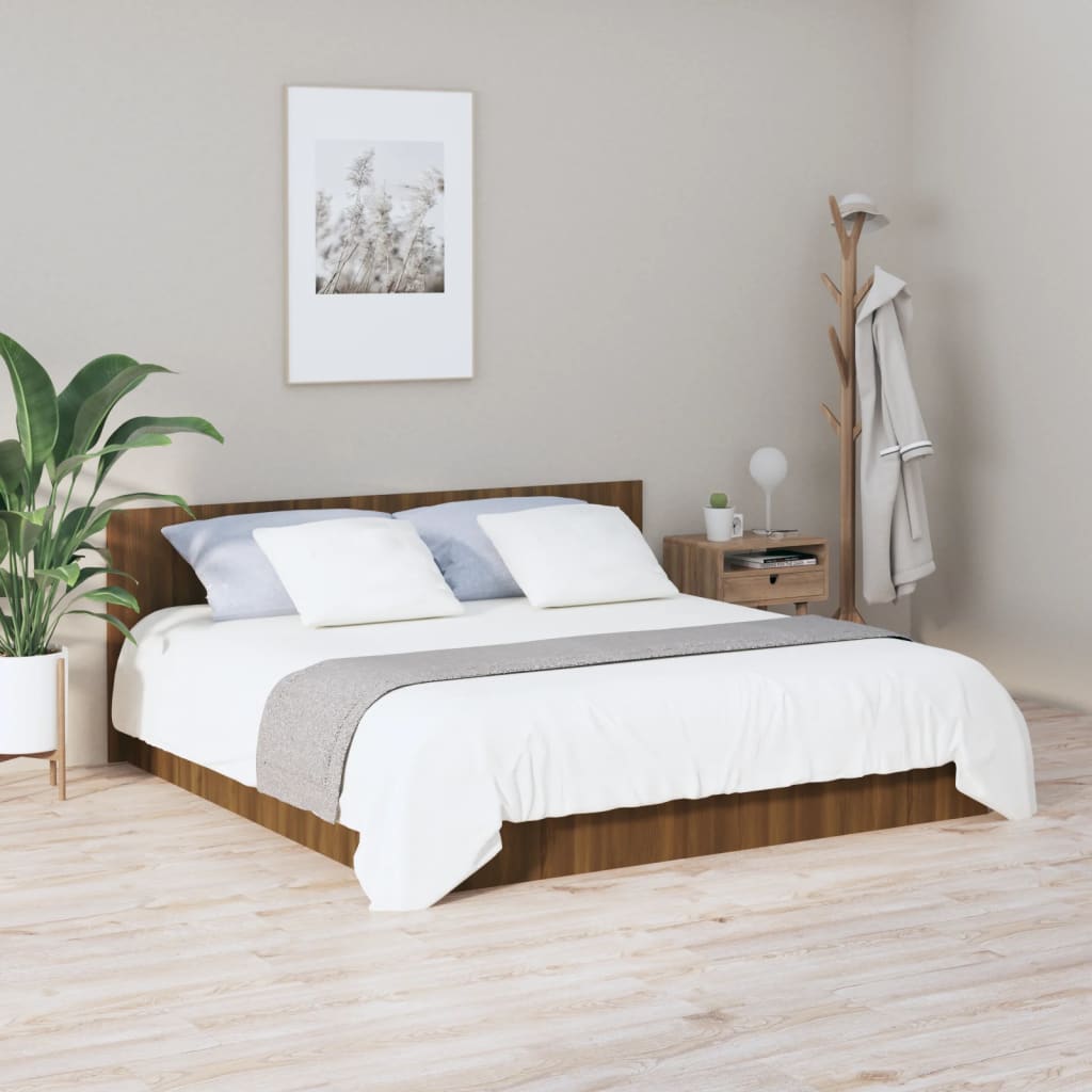 Brown Oak Engineered Wood Bed Headboard - 200x1.5x80 cm