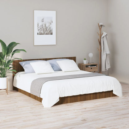 Brown Oak Engineered Wood Bed Headboard - 200x1.5x80 cm