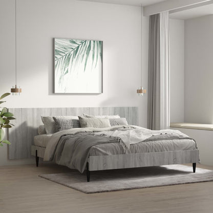 Grey Sonoma Engineered Wood Wall Headboard 240x80 cm