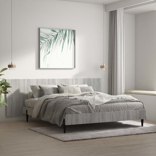 Grey Sonoma Engineered Wood Wall Headboard 240x80 cm