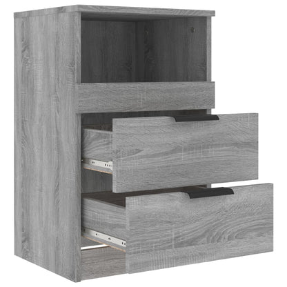 Grey Sonoma Engineered Wood Bedside Cabinet - Stylish & Durable