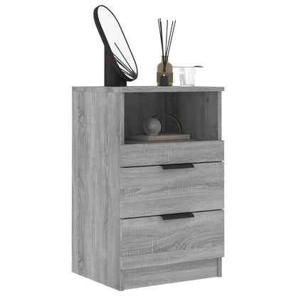 Grey Sonoma Engineered Wood Bedside Cabinet - Stylish & Durable