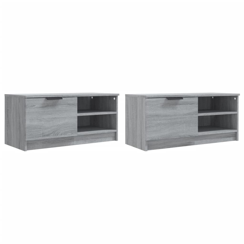 TV Cabinets 2 pcs Grey Sonoma 80x35x36.5 cm Engineered Wood