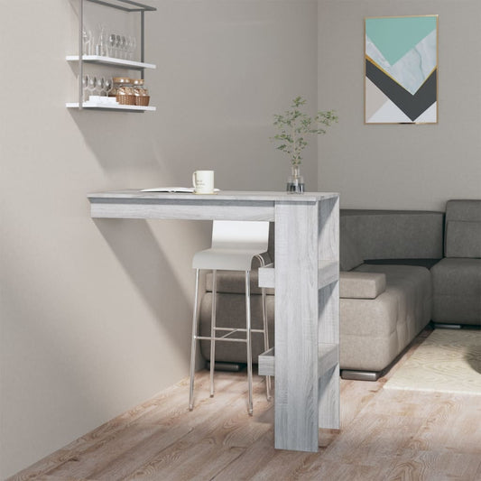 Engineered Wood Wall Bar Table, Grey Sonoma, 102x45x103.5 cm