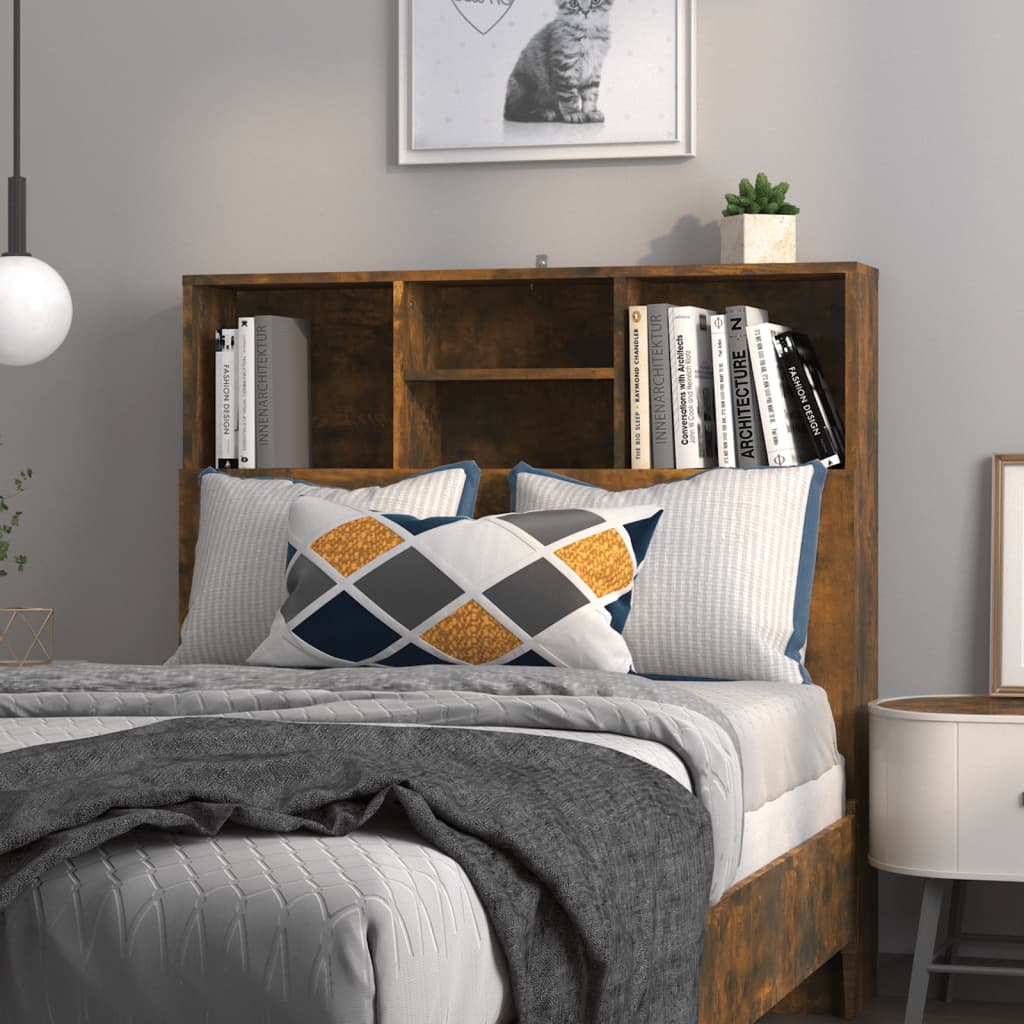 Smoked Oak Headboard Cabinet - 100x19x103.5 cm Elegance