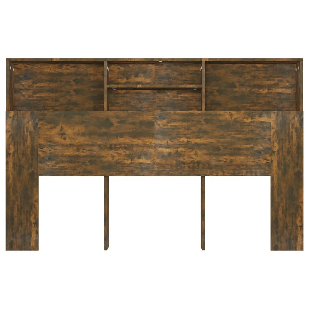 Smoked Oak Headboard Cabinet, 160x19x103.5 cm – Elegant Storage Solution