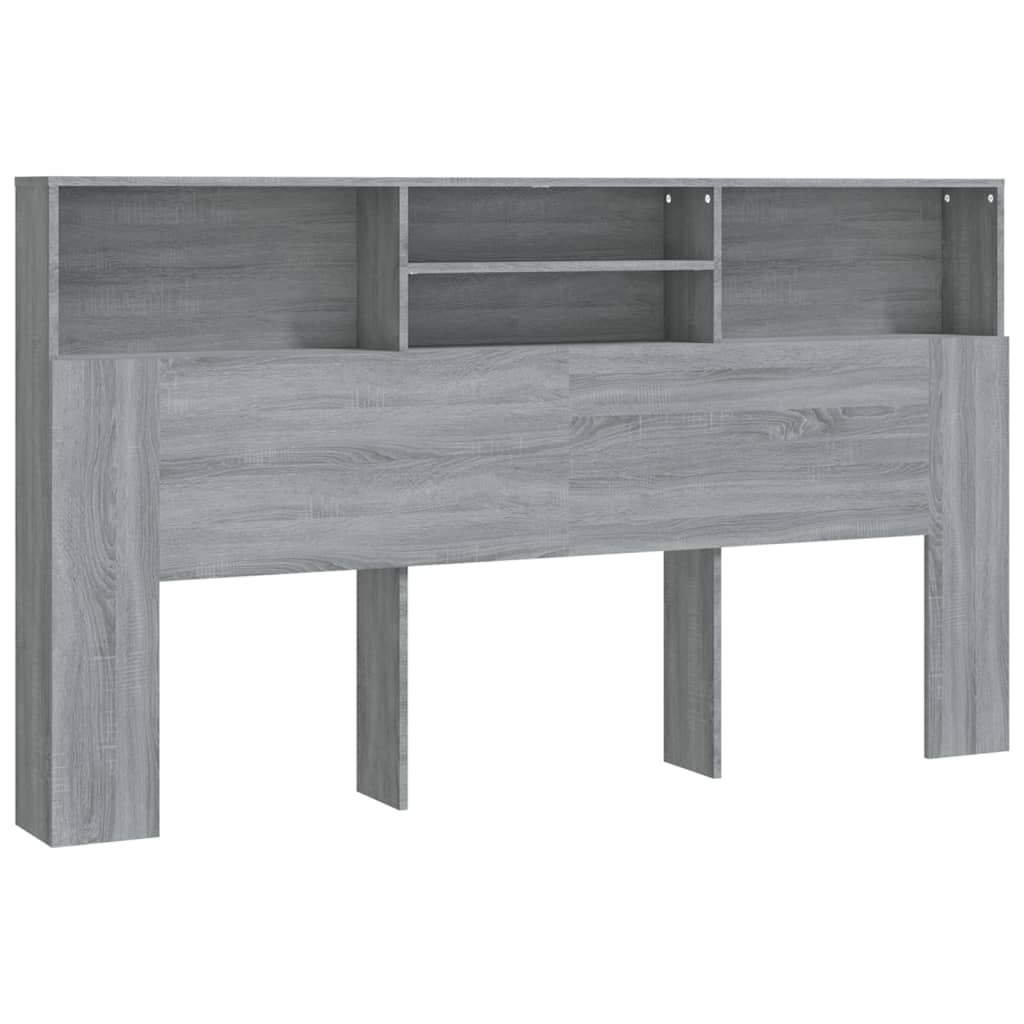 Grey Sonoma Headboard Cabinet - 180x19x103.5cm, Stylish Storage Solution