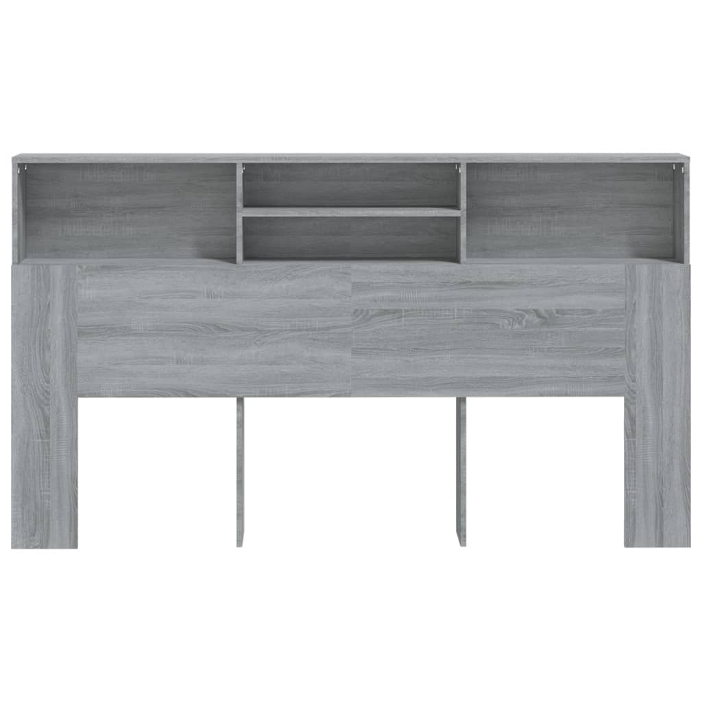Grey Sonoma Headboard Cabinet - 180x19x103.5cm, Stylish Storage Solution
