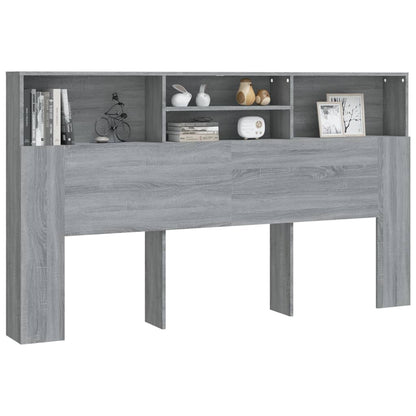 Grey Sonoma Headboard Cabinet - 180x19x103.5cm, Stylish Storage Solution