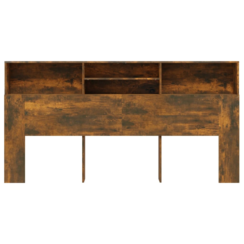Smoked Oak Headboard Cabinet 200x19x103.5 cm - Stylish Storage Solution